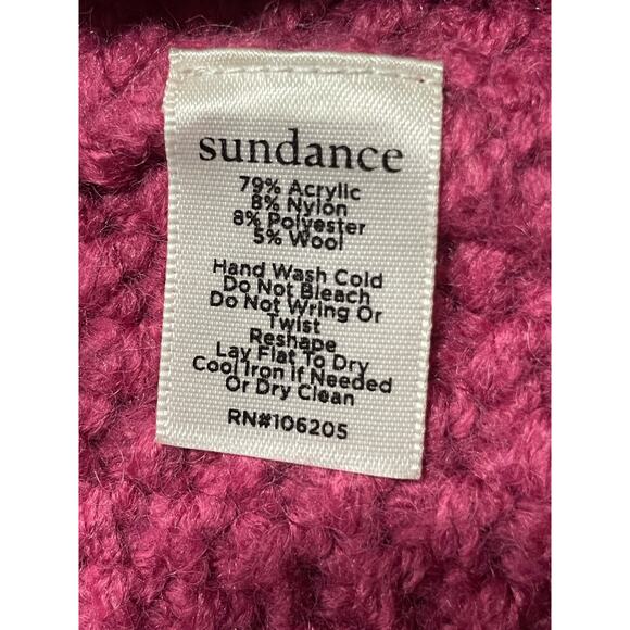 Sundance Long Chunky Fair Isle Button Down Cardigan Sweater Womens Small Pink - Picture 10 of 10